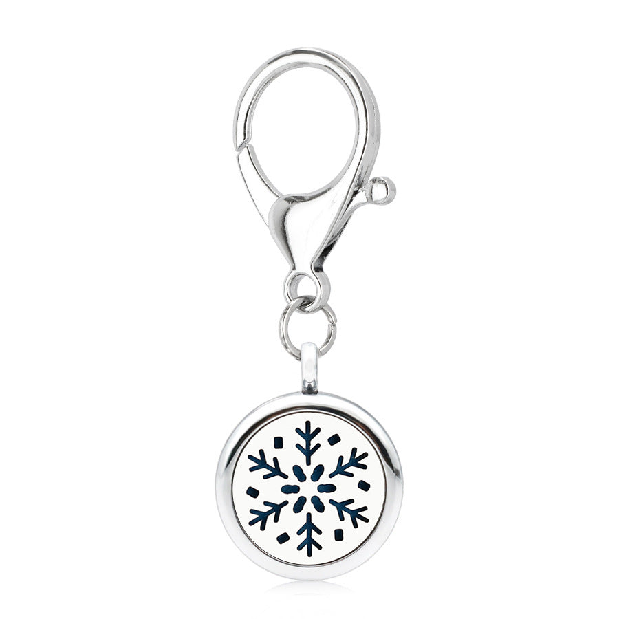 Wholesale 25MM Alloy Dog Paw Tree of Life Hollow Aromatherapy Essential Oil Keychain